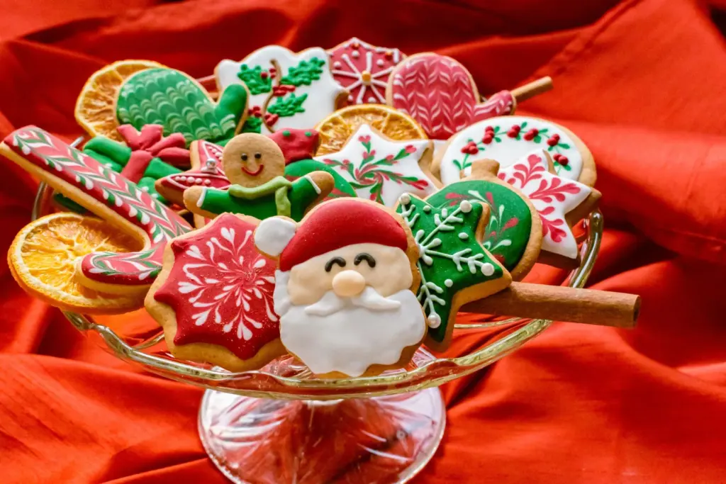 A tray of decorated cookies, the kind of baking content the site covers